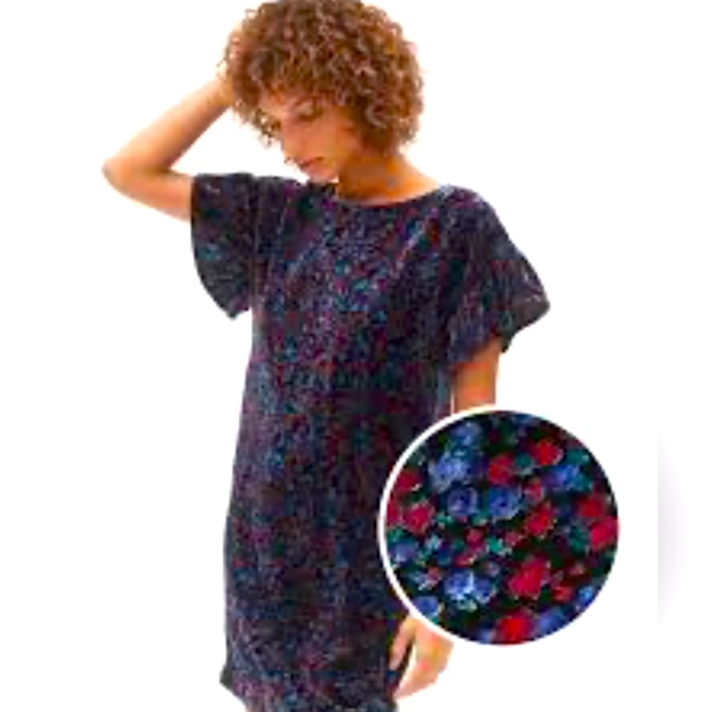 Gap velvet ruffle sleeve dress